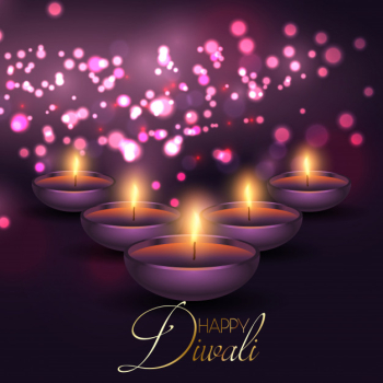 Diwali background with lamps on a bokeh lights background Diwali background with lamps on a bokeh lights background