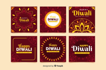 Diwali celebration instagram post collection Free Vector Diwali celebration instagram post collection Free Vector