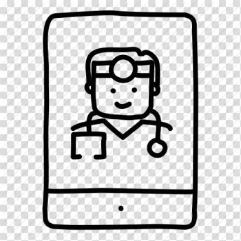 Doctor, health, hospital, ipad, medical, physician, sketch icon