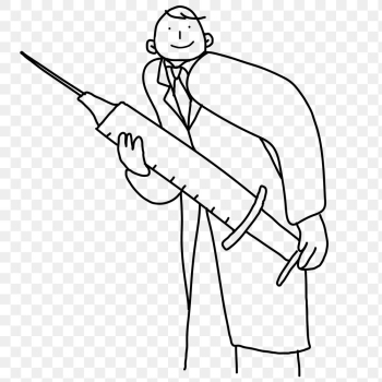 Doctor with vaccine png doodle illustration Doctor with vaccine png doodle illustration