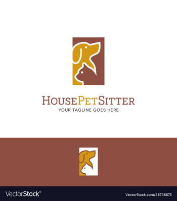 dog and cat logo design for pet services business