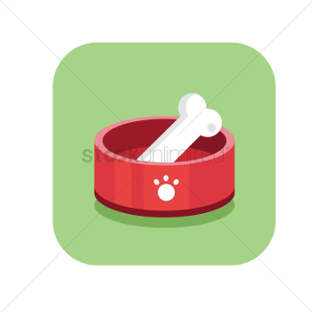 Dog bone in a bowl