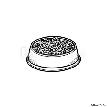 Dog bowl hand drawn outline doodle icon