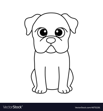 dog cartoon coloring page for kids