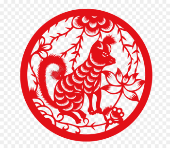 Dog Chinese New Year Chinese zodiac Papercutting Chinese calendar - vector banner 