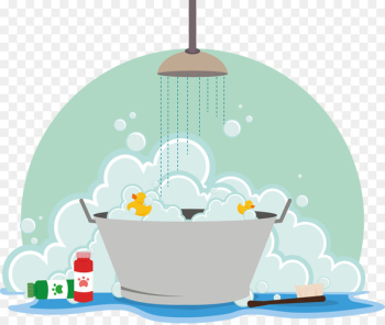 Dog grooming Pet Illustration - Green Fresh Bath Bubble Vector 