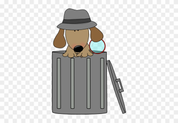 Dog Looking For Clues In A Trash Can - Cute Trash Can Clipart Dog Looking For Clues In A Trash Can - Cute Trash Can Clipart