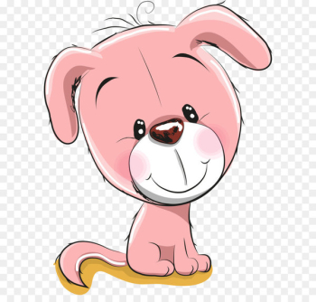 Dog Whiskers Illustration - Pink cute puppy Dog Whiskers Illustration - Pink cute puppy