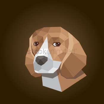 Dog with faceted design Dog with faceted design