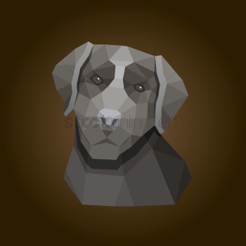 Dog with faceted design Dog with faceted design
