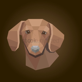 Dog with faceted design Dog with faceted design
