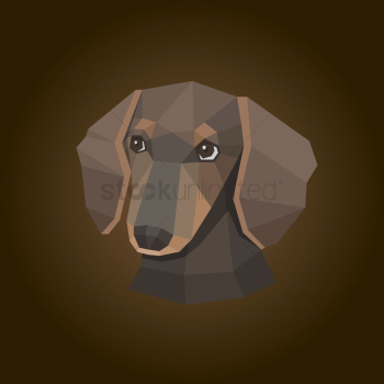 Dog with faceted design Dog with faceted design