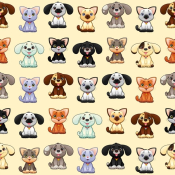 Dogs and cats, pattern Dogs and cats, pattern