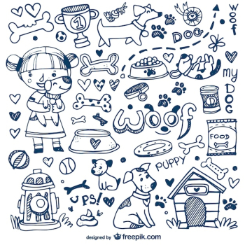 Dogs and pets doodles Dogs and pets doodles