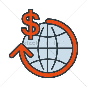 Dollar sign with globe Dollar sign with globe