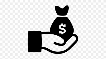 Dollars Money Bag On A Hand Vector - Give Money Icon