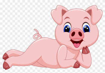 Domestic Pig Cartoon Illustration - Cute Pig Clipart Domestic Pig Cartoon Illustration - Cute Pig Clipart