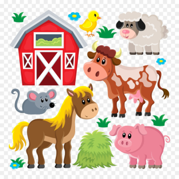 Domestic pig Livestock Sheep Farm Clip art - Vector farm animals 