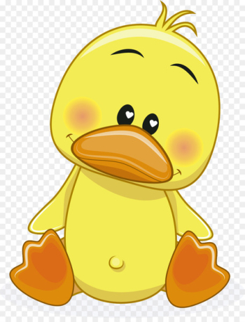 Donald Duck Cartoon Drawing - Vector cartoon little yellow duck 