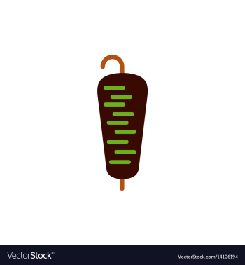 Doner kebab on pole vector image Doner kebab on pole vector image