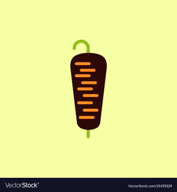 Doner kebab on pole vector image Doner kebab on pole vector image