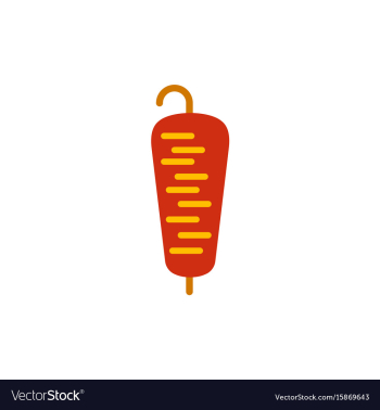 Doner kebab on pole vector image Doner kebab on pole vector image