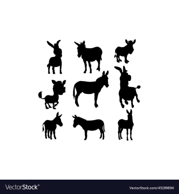 donkey animal set collection design donkey animal set collection design