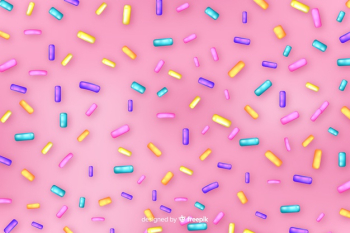 Donut pink glaze with colourful sprinkles Free Vector Donut pink glaze with colourful sprinkles Free Vector