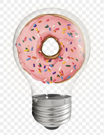 Donut png light bulb sticker, | Free PNG - rawpixel