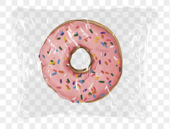 Donut png plastic bag sticker, | Free PNG - rawpixel