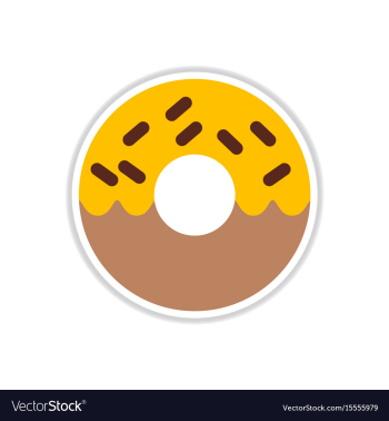 Donut sticker vector image Donut sticker vector image