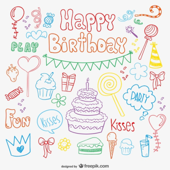 Doodle birthday card Doodle birthday card