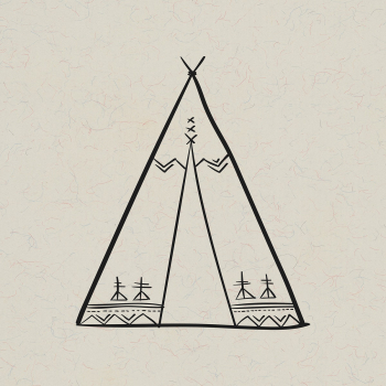 Doodle bohemian tipi symbol psd illustration Doodle bohemian tipi symbol psd illustration