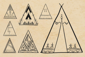 Doodle bohemian tipi vector hand drawn illustration Doodle bohemian tipi vector hand drawn illustration
