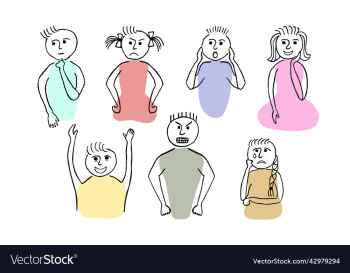 doodle faces with emotions of love happiness doodle faces with emotions of love happiness