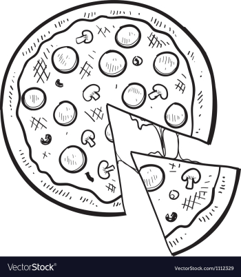 Doodle pizza Royalty Free Vector Image - VectorStock