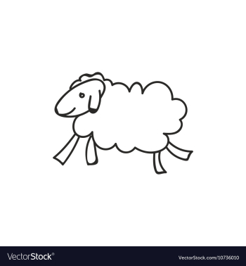 Doodle sheep animal icon vector image