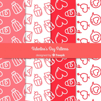 Doodle valentine patterns Doodle valentine patterns