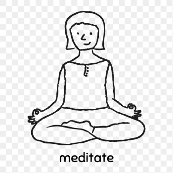 Doodle woman meditating design element | Free PNG Sticker - rawpixel