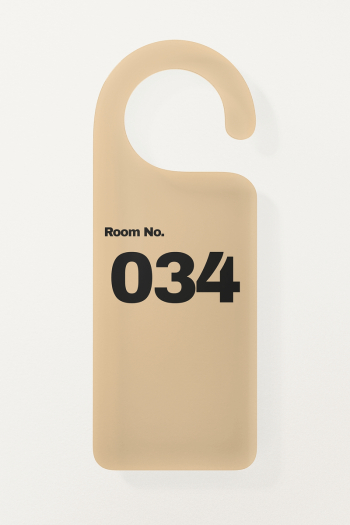 Door hanger mockup, beige 3D | Free PSD Mockup - rawpixel