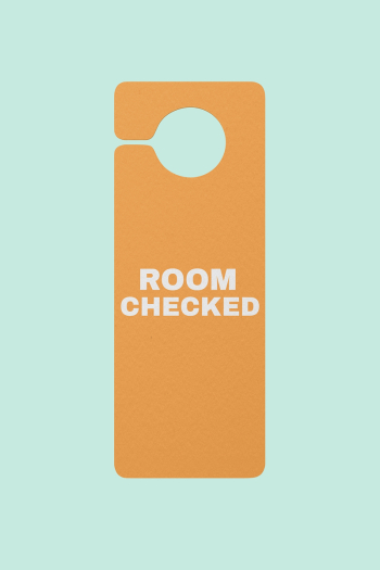 Door hanger mockup, orange 3D | Free PSD Mockup - rawpixel