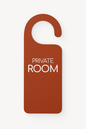 Door tag mockup, red 3D | Free PSD Mockup - rawpixel