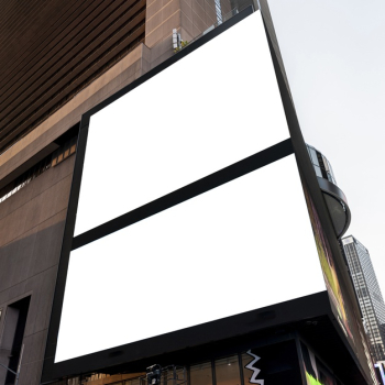 Double mock-up billboards on city building Free Photo