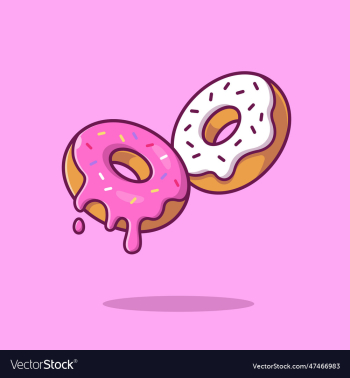 doughnut with cream cartoon