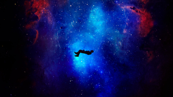Download 2048x1152 wallpaper silhouette, levitation, space, cosmos ...