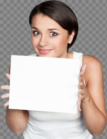 Download Young Woman Hold Board - Young People Transparent ...