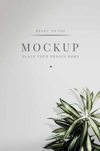 Dracaena on gray card mockup | Free PSD Mockup - rawpixel