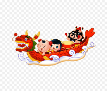 Dragon Boat Festival u7aefu5348 Traditional Chinese holidays - Cartoon boat race 