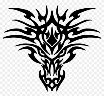 Dragon Clipart Black And White Dragon Clipart Black - Tribal Dragon Head Tattoos