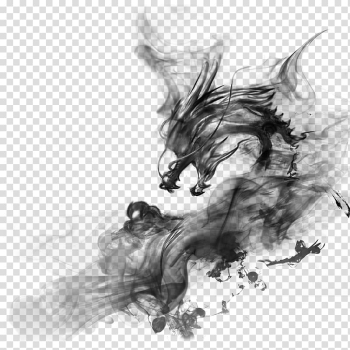 Dragon ink dropped in water art, MacBook Pro 15.4 inch Laptop MacBook Air, Black smoke transparent background PNG clipart